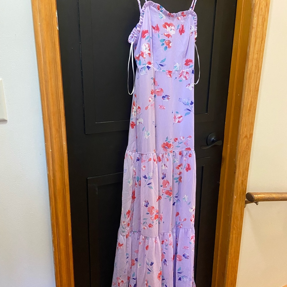 Lulu's Floral Purple Maxi Dress